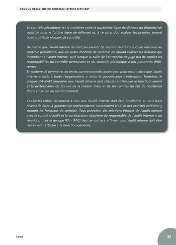 Urbanisme du contrôle interne - Banque page 35