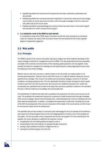 L’audit interne et l’ORSA (Own Risk and Solvency Assessment) - Guide pratique / IIA Netherlands page 11