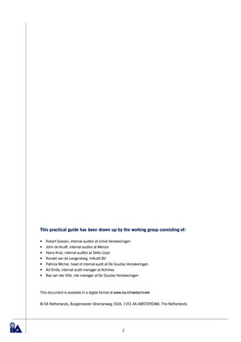 L’audit interne et l’ORSA (Own Risk and Solvency Assessment) - Guide pratique / IIA Netherlands page 2