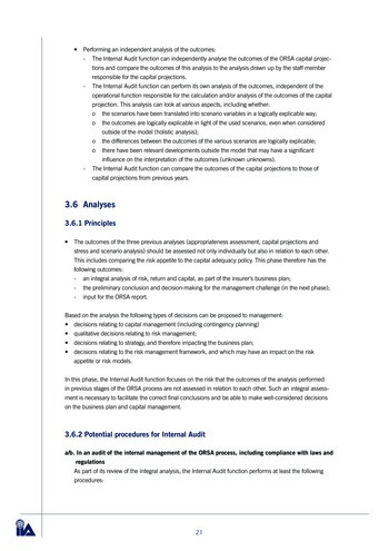 L’audit interne et l’ORSA (Own Risk and Solvency Assessment) - Guide pratique / IIA Netherlands page 21