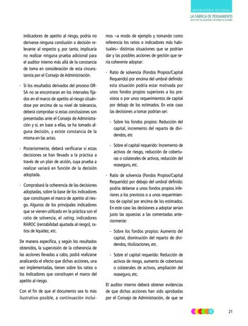 La fonction d’audit interne et le processus ORSA (Own Risk and Solvency Assessment) - Guide d’audit / IIA Spain page 21