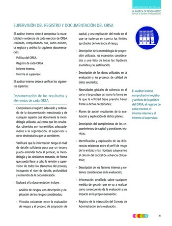 La fonction d’audit interne et le processus ORSA (Own Risk and Solvency Assessment) - Guide d’audit / IIA Spain page 23