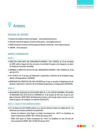 La fonction d’audit interne et le processus ORSA (Own Risk and Solvency Assessment) - Guide d’audit / IIA Spain page 27