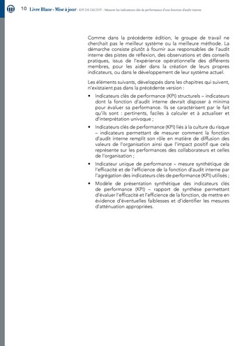 KPI de l’audit : Mesurer les indicateurs clés de performance d’une fonction d’audit interne / IIA Italy page 10