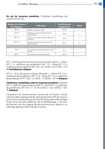 KPI de l’audit : Mesurer les indicateurs clés de performance d’une fonction d’audit interne / IIA Italy page 105