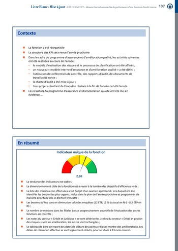 KPI de l’audit : Mesurer les indicateurs clés de performance d’une fonction d’audit interne / IIA Italy page 107