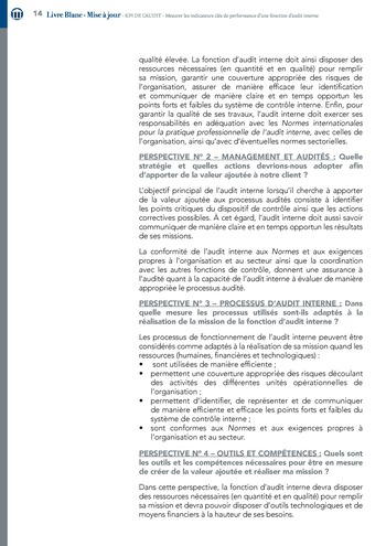 KPI de l’audit : Mesurer les indicateurs clés de performance d’une fonction d’audit interne / IIA Italy page 14