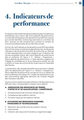 KPI de l’audit : Mesurer les indicateurs clés de performance d’une fonction d’audit interne / IIA Italy page 15