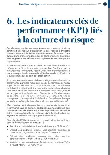 KPI de l’audit : Mesurer les indicateurs clés de performance d’une fonction d’audit interne / IIA Italy page 19