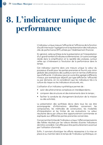 KPI de l’audit : Mesurer les indicateurs clés de performance d’une fonction d’audit interne / IIA Italy page 26