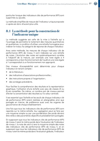 KPI de l’audit : Mesurer les indicateurs clés de performance d’une fonction d’audit interne / IIA Italy page 27