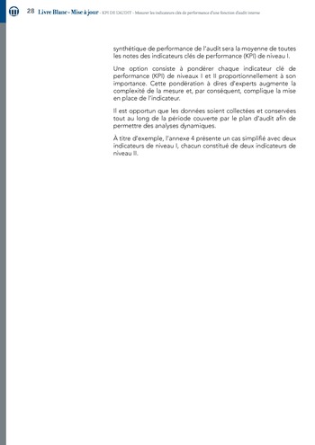 KPI de l’audit : Mesurer les indicateurs clés de performance d’une fonction d’audit interne / IIA Italy page 28