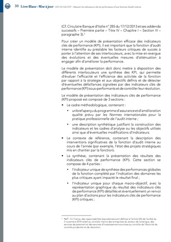 KPI de l’audit : Mesurer les indicateurs clés de performance d’une fonction d’audit interne / IIA Italy page 30