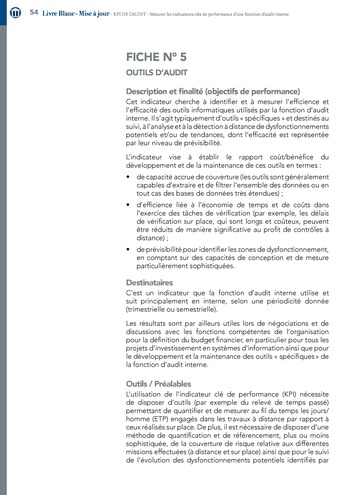 KPI de l’audit : Mesurer les indicateurs clés de performance d’une fonction d’audit interne / IIA Italy page 54