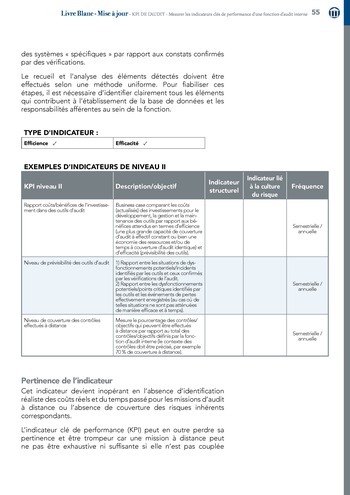 KPI de l’audit : Mesurer les indicateurs clés de performance d’une fonction d’audit interne / IIA Italy page 55