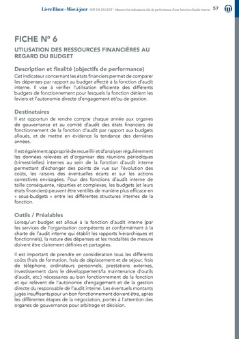 KPI de l’audit : Mesurer les indicateurs clés de performance d’une fonction d’audit interne / IIA Italy page 57