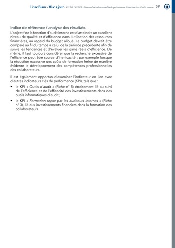 KPI de l’audit : Mesurer les indicateurs clés de performance d’une fonction d’audit interne / IIA Italy page 59