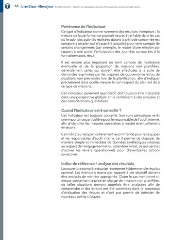 KPI de l’audit : Mesurer les indicateurs clés de performance d’une fonction d’audit interne / IIA Italy page 66
