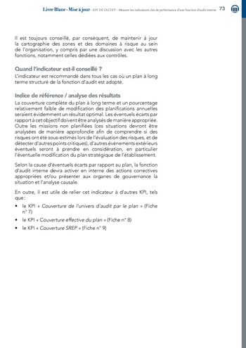 KPI de l’audit : Mesurer les indicateurs clés de performance d’une fonction d’audit interne / IIA Italy page 73