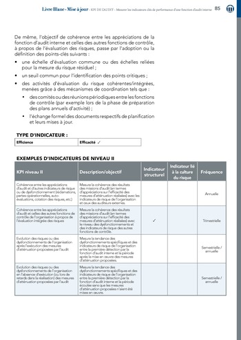 KPI de l’audit : Mesurer les indicateurs clés de performance d’une fonction d’audit interne / IIA Italy page 85