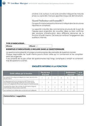 KPI de l’audit : Mesurer les indicateurs clés de performance d’une fonction d’audit interne / IIA Italy page 96