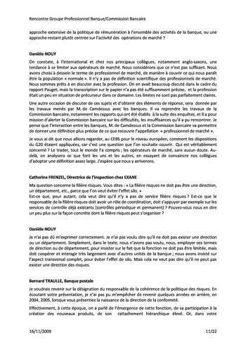 Commission Bancaire IFACI 2009 - Actes page 11