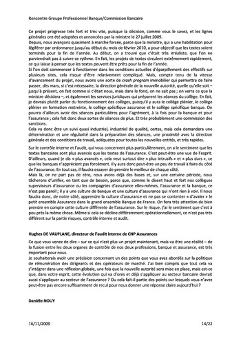 Commission Bancaire IFACI 2009 - Actes page 14