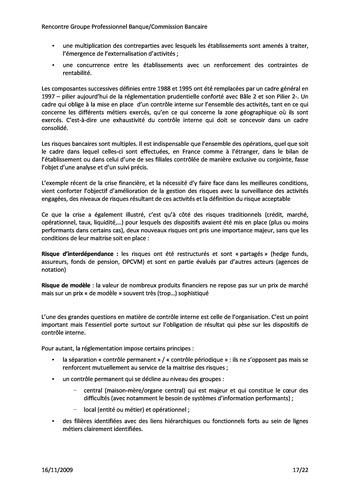 Commission Bancaire IFACI 2009 - Actes page 17