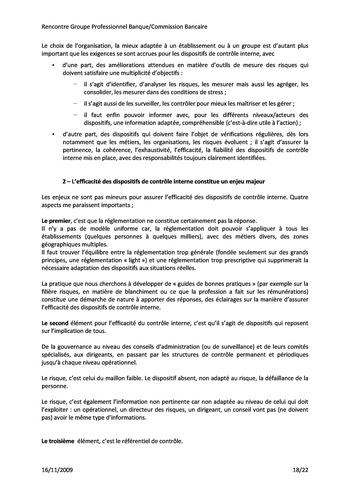 Commission Bancaire IFACI 2009 - Actes page 18