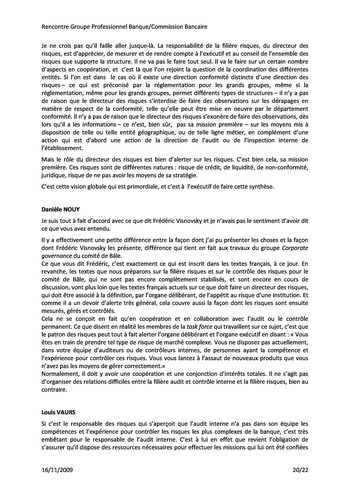 Commission Bancaire IFACI 2009 - Actes page 20