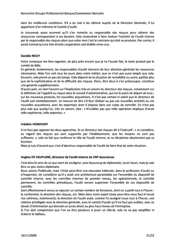 Commission Bancaire IFACI 2009 - Actes page 21