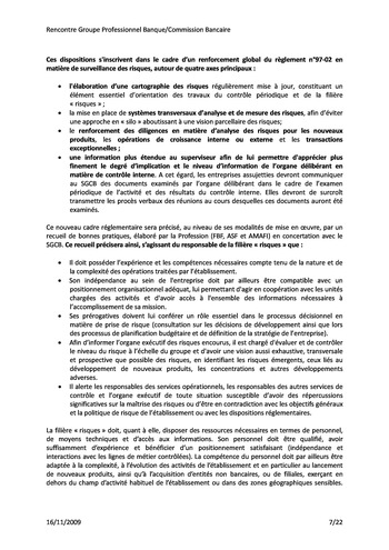 Commission Bancaire IFACI 2009 - Actes page 7