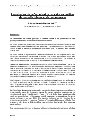 Commission Bancaire IFACI 2008 - Actes page 2