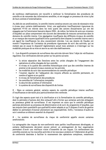 Commission Bancaire IFACI 2008 - Actes page 7