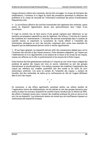 Commission Bancaire IFACI 2008 - Actes page 8