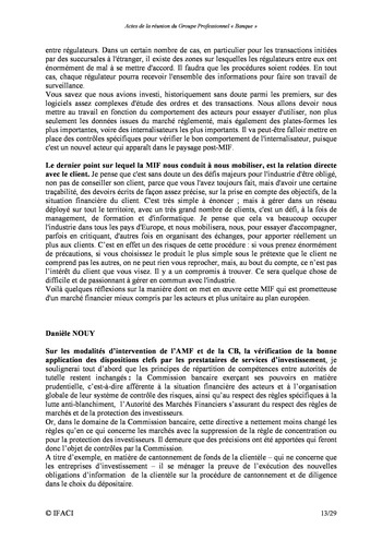 Commission Bancaire IFACI / AMF 2007 - Actes page 13