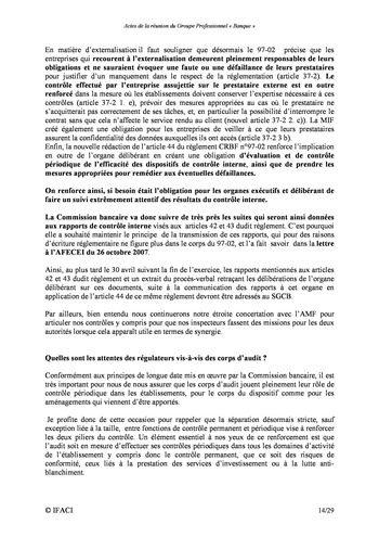 Commission Bancaire IFACI / AMF 2007 - Actes page 14