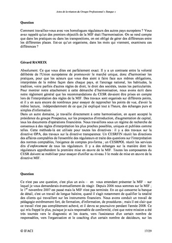 Commission Bancaire IFACI / AMF 2007 - Actes page 17