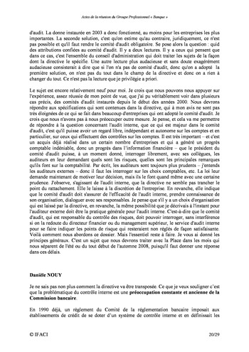 Commission Bancaire IFACI / AMF 2007 - Actes page 20