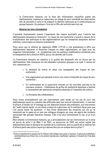 Commission Bancaire IFACI / AMF 2007 - Actes page 29