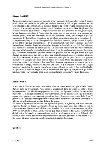 Commission Bancaire IFACI / AMF 2007 - Actes page 9