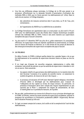 Commission Bancaire IFACI 2006 - Actes page 11