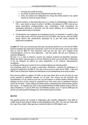 Commission Bancaire IFACI 2006 - Actes page 12