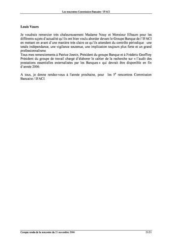 Commission Bancaire IFACI 2006 - Actes page 21