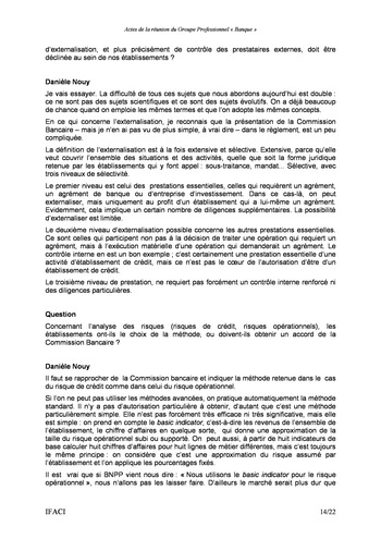 Commission Bancaire IFACI 2005 - Actes page 14