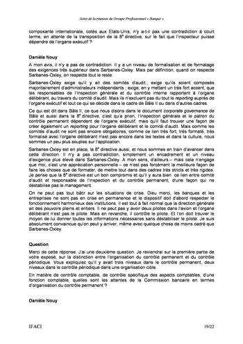 Commission Bancaire IFACI 2005 - Actes page 19