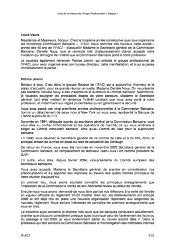 Commission Bancaire IFACI 2005 - Actes page 3