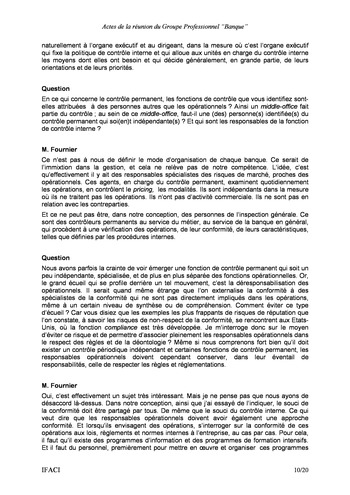 Commission Bancaire IFACI 2004 - Actes page 10