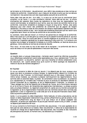 Commission Bancaire IFACI 2004 - Actes page 11