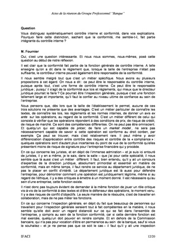 Commission Bancaire IFACI 2004 - Actes page 12